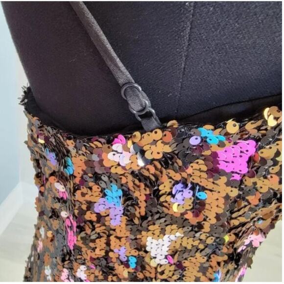 Dress the Population Cosmopolitan Colab 1 Shoulder Sequin Mini Dress M Glam Sexy - Picture 6 of 12